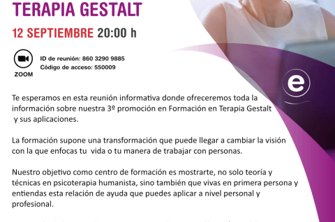 Zoom Informativo sobre Formación en Terapia Gestalt