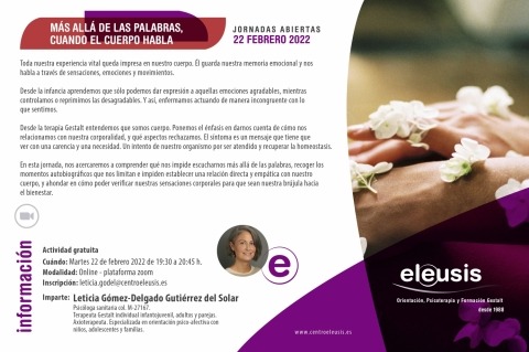 Martes 22 de febrero de 2022 de 19:30 a 20:45